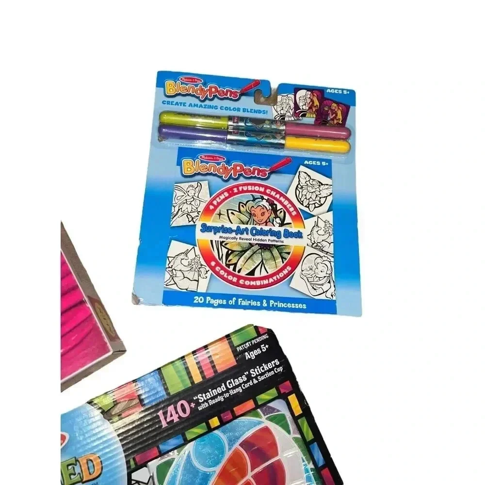 Melissa & Doug GIFT SET stained glass butterfly blendypens art bracelets craft